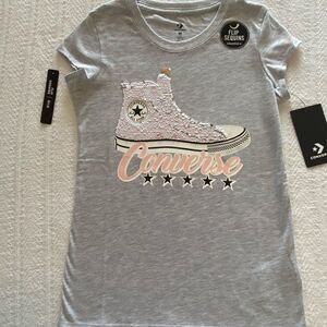 Converse Girls Sneaker Tshirt with Flip Sequins